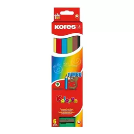 Kores Набор карандашей Jumbo, 6 цв, в коробке (264234)