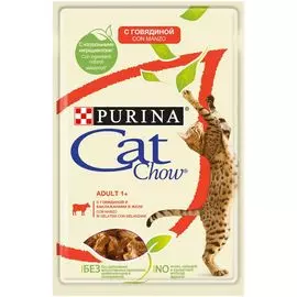 Корм для кошек Cat Chow С говядиной и баклажанами в желе 85 г