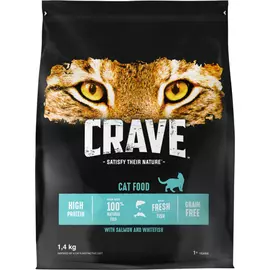 Корм для кошек CRAVE Лосось и белая рыба 1,4 кг