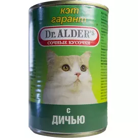 Корм для кошек Dr. Alder's Cat Garant Сочные кусочки в соусе, дичь 415 г