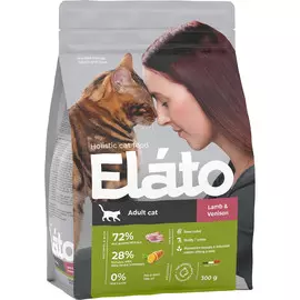 Корм для кошек Elato Holistic с ягненком и олениной 300 г