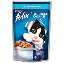 Корм для кошек FELIX Форель в желе 85г