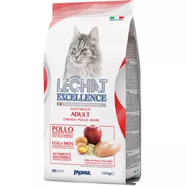 Корм для кошек LECHAT EXCELLENCE Adult курица, рис, яйца, яблоки 1,5 кг