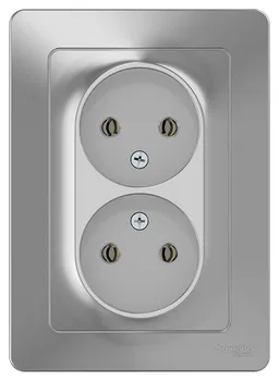 Розетка Schneider Electric BLNRS000023 2-ая б/з без шторок, 16А, 250В Алюминий внутр