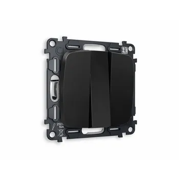 Комплект механизма Ambrella Volt 3-клавишного выключателя OMEGA MO805010 Черный матовый QUANT