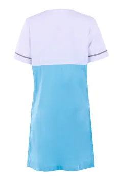 Халат медицинский ИридаМед м-030 белый/голубой р 48
