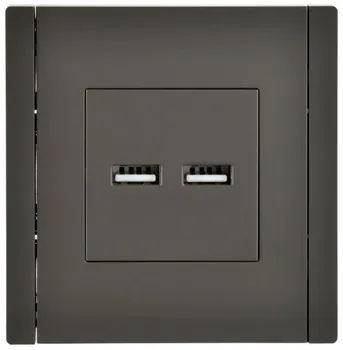 Розетка USB IEK FP-U21-D31-K03 FORTE&PIANO тип A+тип A 3,1А FP349 серый