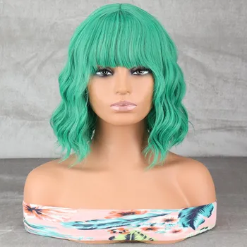 LISI HAIR женский короткий парик из синтетического волокна с челкой, получерный, полубелый парик для Хэллоуина, косплей, парик Лолиты China