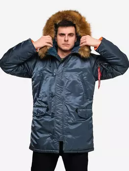 Парка зимняя мужская Slim Fit N-3B Alpha Industries, Голубой
