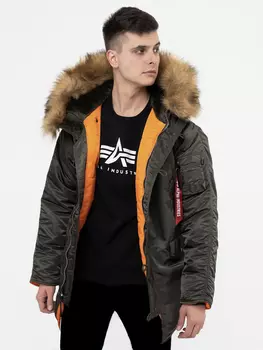 Парка зимняя мужская Slim Fit N-3B Alpha Industries, Серый