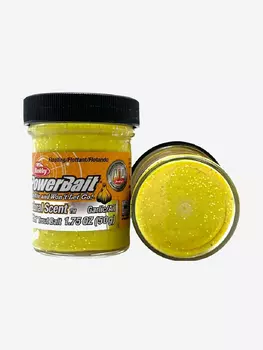 Паста форелевая Berkley PowerBait Natural Scent Garlic Sunshine Yellow/ Чеснок желтая 50gr, Желтый