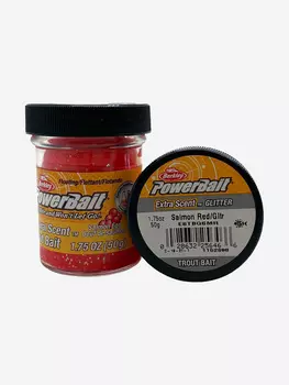 Паста форелевая Berkley PowerBait Natural Scent Salmon EGG Red Glitter/ Икра красная 50gr, Красный