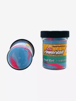 Паста форелевая Berkley PowerBait Trout Bait Triple Swirls Royal Rave/Королевский рейв 50gr, Голубой