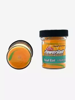 Паста форелевая Berkley PowerBait Trout Bait Triple Swirls Crazy Carnival 50gr, Оранжевый