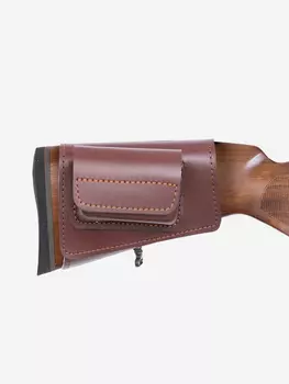 Патронташ на приклад Хольстер на приклад с чехлом под зап.маг. 2,3,4п кал.WIN308 и аналоги до 80мм кожа коричневый, Коричневый