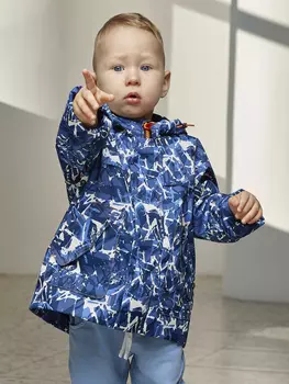 Парка для мальчика batik Бронсон камуфляж синий, Синий