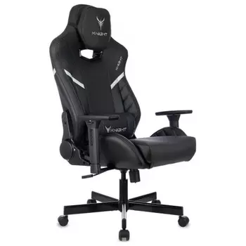 Кресло игровое Knight Thunder 5X черный эко.кожа крестов. металл