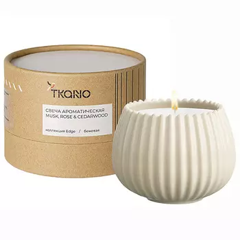 TKANO Свеча ароматическая Musk, Rose & Cedarwood 200.0