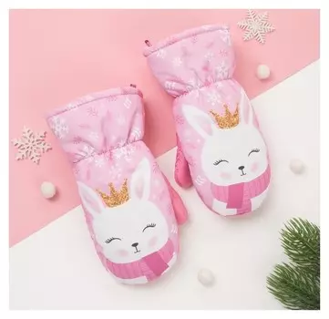 Рукавицы (Варежки) зимние Kaftan "Зайка" 14 (5-6 лет), розовый