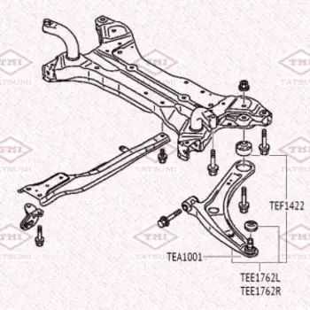 сайлентблок перед. рычага задний!\ MITSUBISHI ASX/Lancer/Outlander/Galant 07> TEF1422 TATSUMI