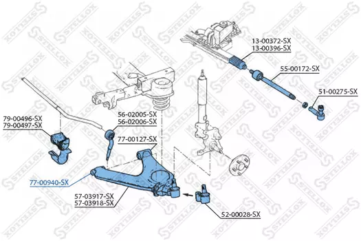 сайлентблок передн.рычага перед!\ Ford Transit 85-99 77-00940-SX STELLOX