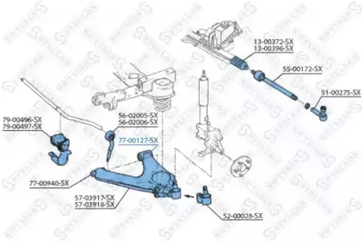сайлентблок передн.рычага зад!\ Ford Transit 91-99 77-00127-SX STELLOX