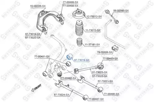 сайлентблок амортизтора нижн.!\ Daewoo Evanda 02> 87-73019-SX STELLOX