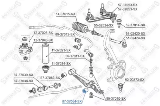 сайлентблок нижн. рычага наружн.!\ Honda Prelude BB 91-01 87-37064-SX STELLOX