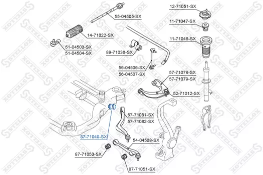 сайлентблок нижн. рычага зад.!\ Mazda 6 GG/GY all 02> 87-71049-SX STELLOX