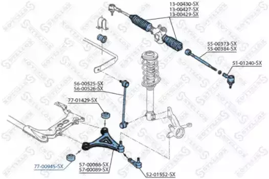 сайлентблок пер. рычага!\ Volvo 400 all 86-96 77-00945-SX STELLOX