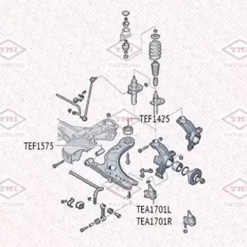 сайлентблок перед. рычага перед.!\ VW Golf 87> TEF1575 TATSUMI