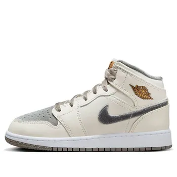 Кроссовки 1 mid 'grey velvet toe' Air Jordan, мультиколор