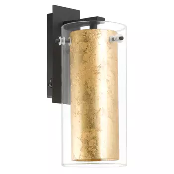 бра EGLO Pinto Gold 60Вт E27 металл стекло черный золотой