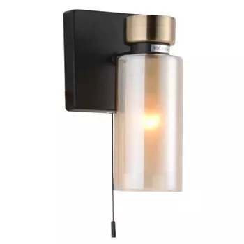 бра SCHAFFNER Corneta 1x15Вт E14 стекло металл чёрный