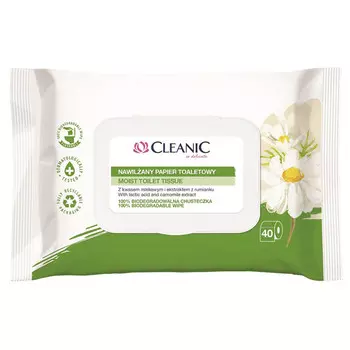 бумага туалетная CLEANIC влажная 40шт