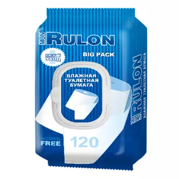 бумага туалетная MONRULON Big Pack влажная с клапаном 120шт