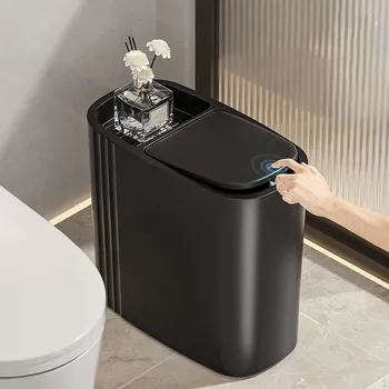 12l Bathroom Garbage Tank with Cover for Space under The Sink белый