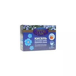 Кисель на основе семян льна без сахара (апельсин), 7 пакетов по 15 гр, Золотой лён