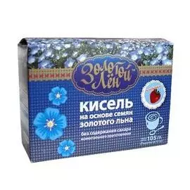 Кисель на льняной основе (клубника), 7 пакетов по 15 гр, Золотой лён
