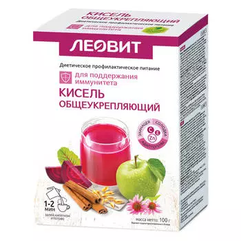 Кисель Общеукрепляющий, 5 пакетов по 20 г, ЛЕОВИТ
