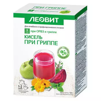 Кисель При гриппе, 5 пакетов по 20 г, ЛЕОВИТ