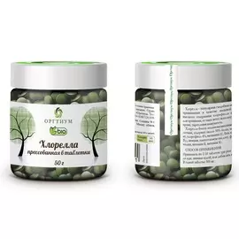 Хлорелла прессованная в таблетках, 50 г, Оргтиум