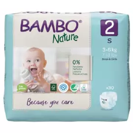Эко-подгузники 2 (3-6 кг), 30 шт, Bambo Nature