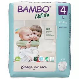 Эко-подгузники 4 (7-14 кг), 24 шт, Bambo Nature