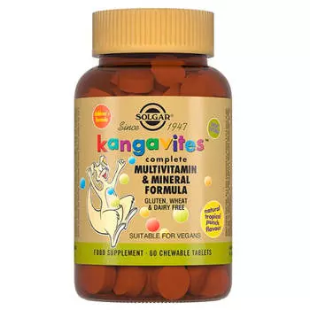 Кангавитес с мультивитаминами и минералами (Kangavites Multivitamin & Mineral) для детей, 60 таблеток, Solgar