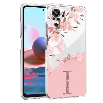 Чехол Cherry Flower Letter AB для Xiaomi Redmi Note 11 10 9 8 Pro 10S 9S 9A 9C 9T 10C K40 7 8T прозрачный мягкий силиконовый чехол для телефона Redmi 9T