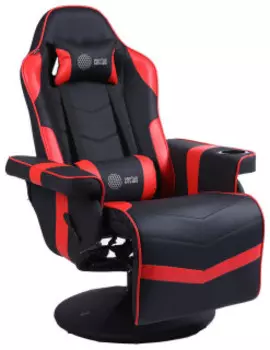Кресло Cactus CS-CHR-GS200BLR черный/красный эко.кожа