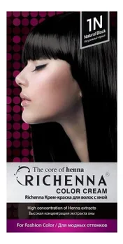 Крем-краска для волос с хной Color Cream 60г: 1N Natural Black