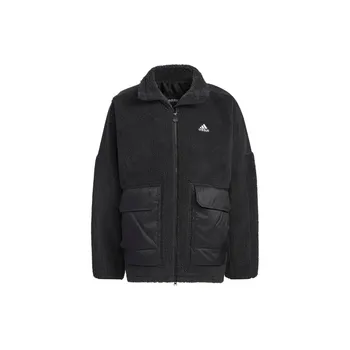 Adidas Alphabet Logo Print Свободная куртка с воротником-стойкой Куртка унисекс Черная IK7341 S