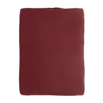 Плед вязаный из хлопка Tkano Essential 130х180 см бордовый